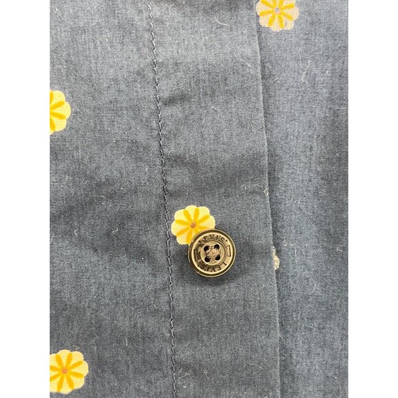 Levis Mens Navy Blue Long Sleeve Button-Up Shirt With Yellow Floral Print Size M - Picture 8 of 8